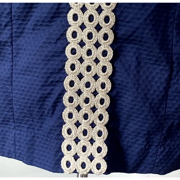 Lilly Pulitzer Sasha Shift Dress Navy and Gold Size 0 Sleeveless Halter Summer - Picture 6 of 8